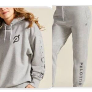 Peloton Chic Gray Joggers and Pullover hoodie set size small